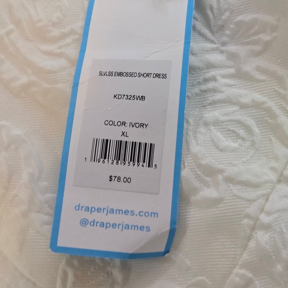 Draper James RSVP Ivory Embossed Floral Midi Dress XL  Sleeveless NWT - Picture 5 of 14